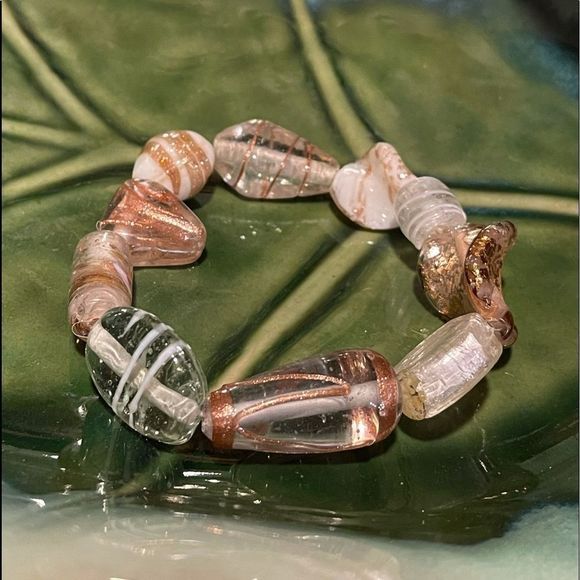 Jewelry - Handcrafted Lampwork Glass Caramel Color Bead Bracelet